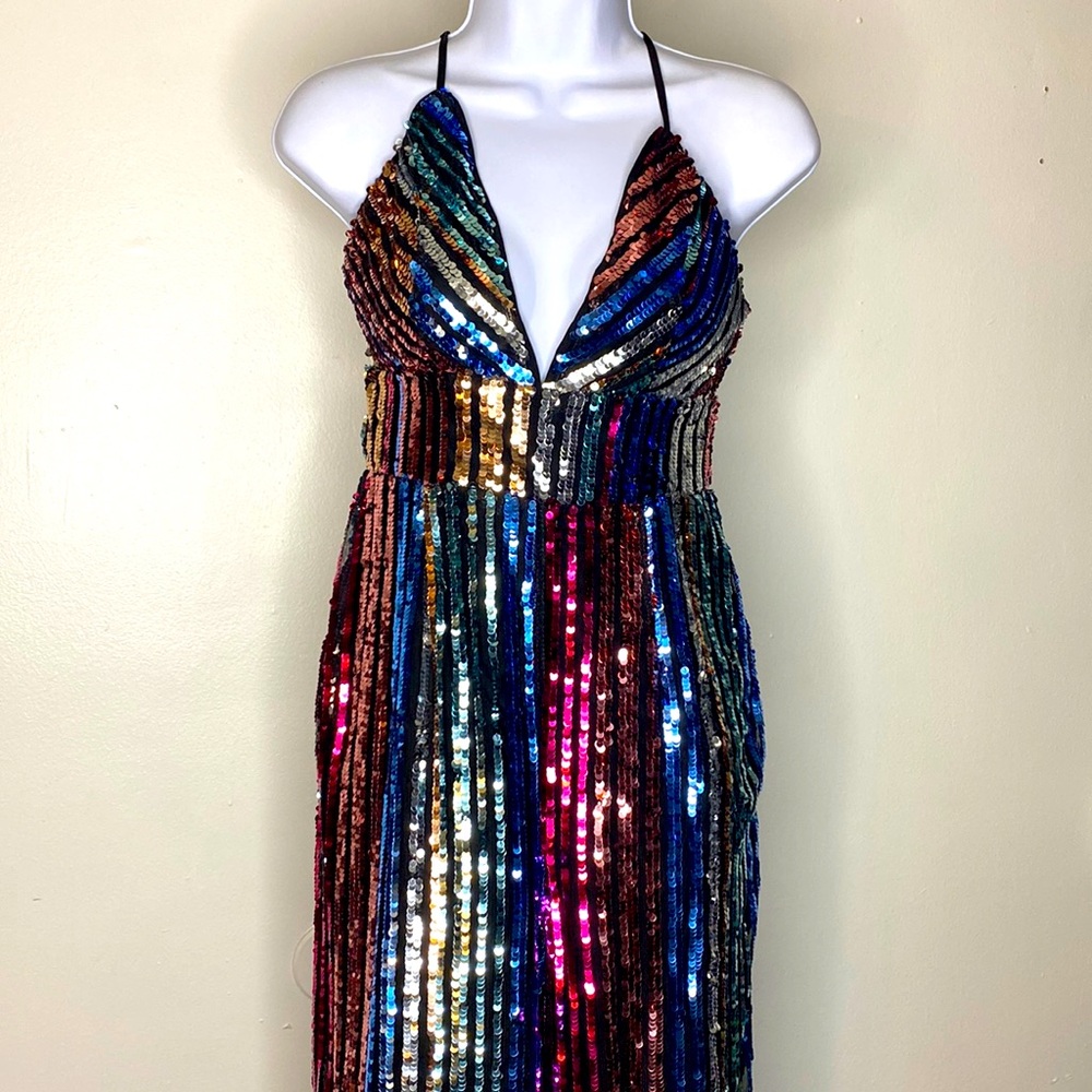 Black/Multi-colored sequins jumpsuit size S (small) from Forever21